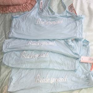 Light Blue Bridesmaids Tanks Set of 5 NWT Sz Med.